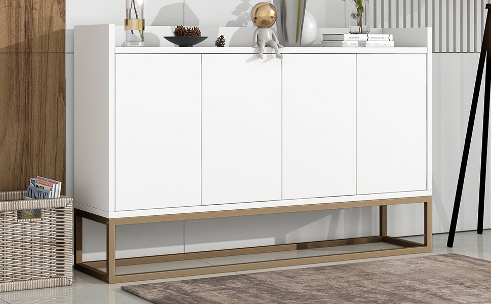 TREXM Modern Sideboard Elegant Buffet Cabinet with Large Storage Space for Dining Room, Entryway (White) - Korvel