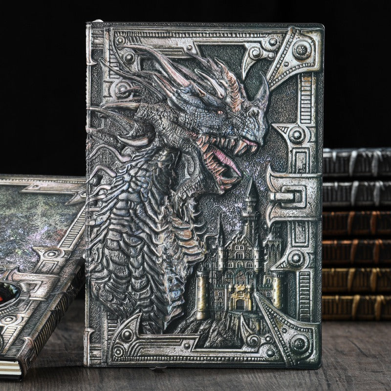Retro Embossed Dragon Notebook - A5 European-Style Design