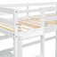 Twin Loft Bed with built-in desk and bookcase of three compartments, Guardrails and Ladder,White - Korvel