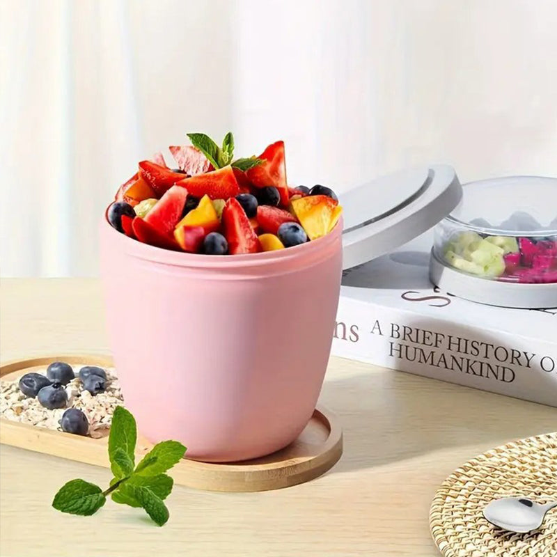 Portable Yogurt Cereal Cups with Lids for On-the-Go Meals