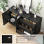 Modern kitchen buffet lockers with storage space, drawers and doors, and a large coffee bar with adjustable kitchen shelves - Korvel