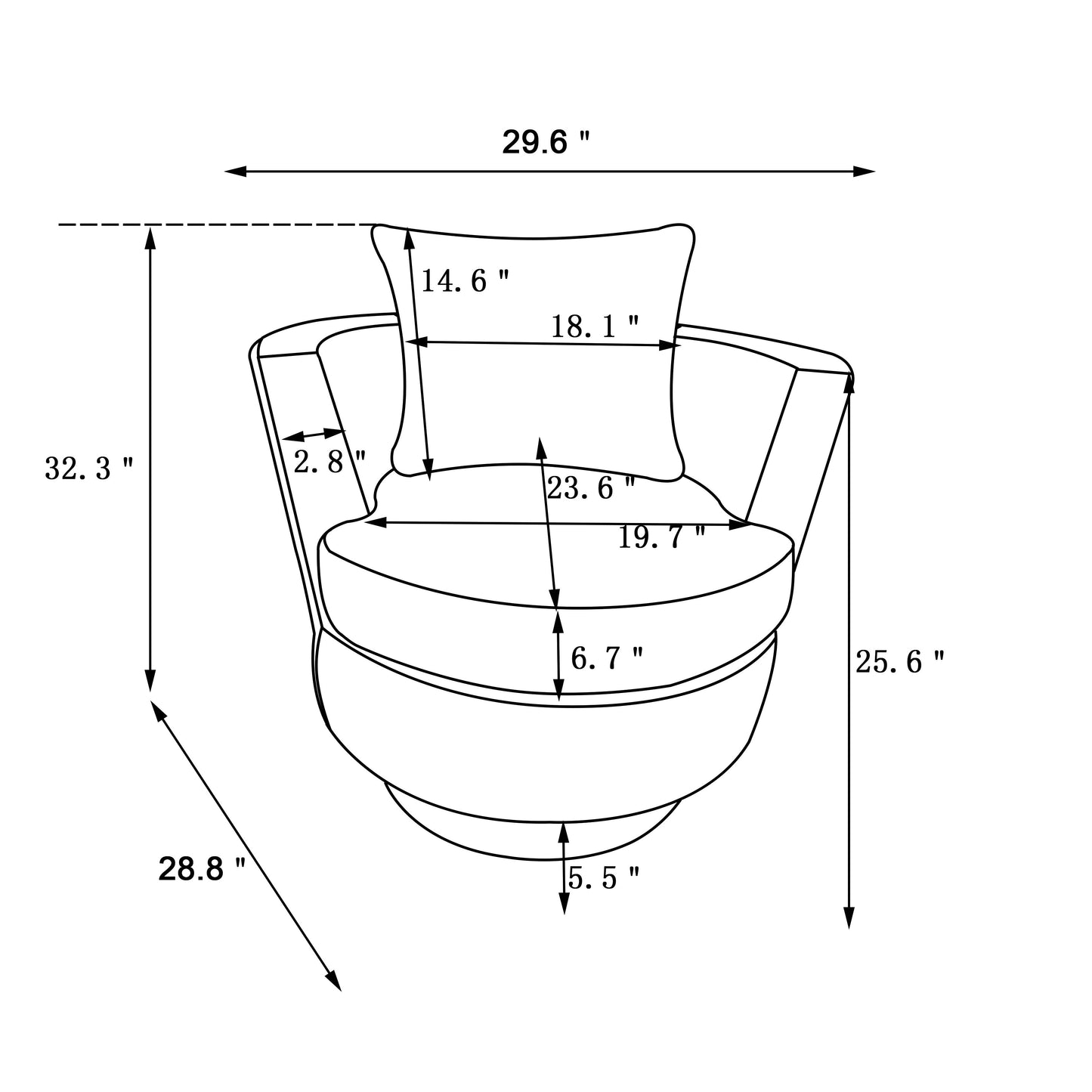 Teddy Rotating Bucket Chair - Elegant White Armchair