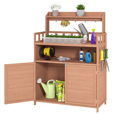 Outdoor gardening workbench with large storage cabinets and a rooftop terrace - Korvel