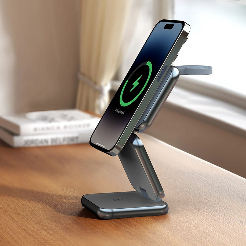 Premium Foldable 3-in-1 Wireless Charger for Mobile Devices