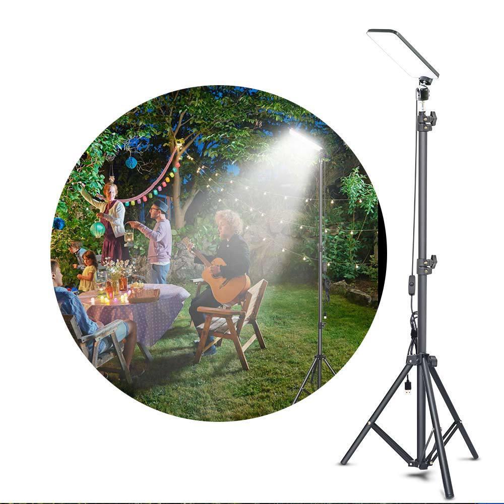 Camping Light LED Rechargeable Outdoor Tent Light USB 5V Power Supply 1.8 Meter Telescopic Pole - Korvel