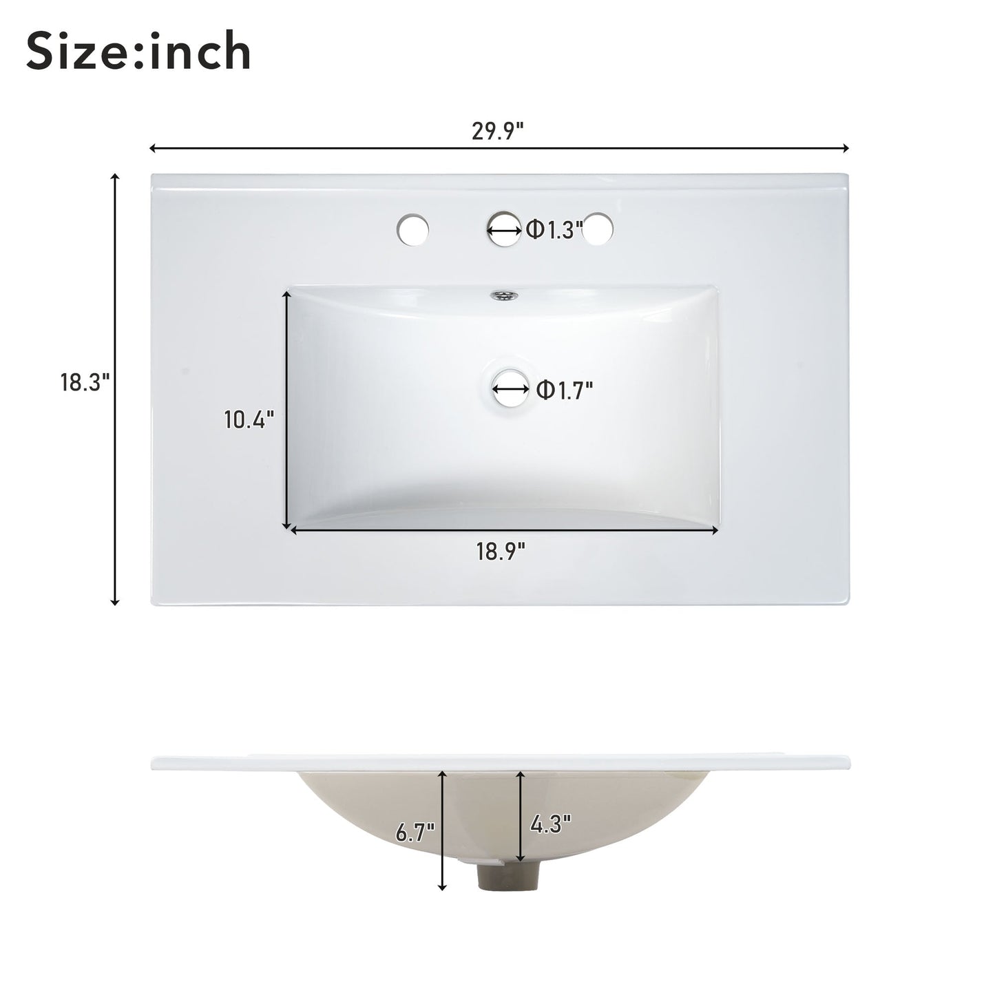 30-Inch Blue Bathroom Vanity with Ceramic Sink and Ample Storage - Ideal Choice for Small Bathrooms - Korvel