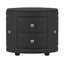 Elegant PU Nightstand with 2 Drawers and Crystal Handle,Fully Assembled Except Legs&Handles,Storage Bedside Table - Black - Korvel