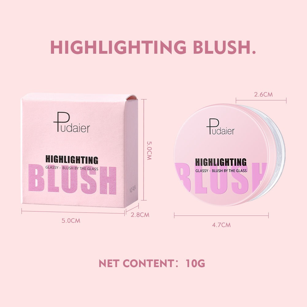 Pudaier temperature-changing blush transparent color-changing gel highlight blush cream natural nude makeup rouge blush - Korvel