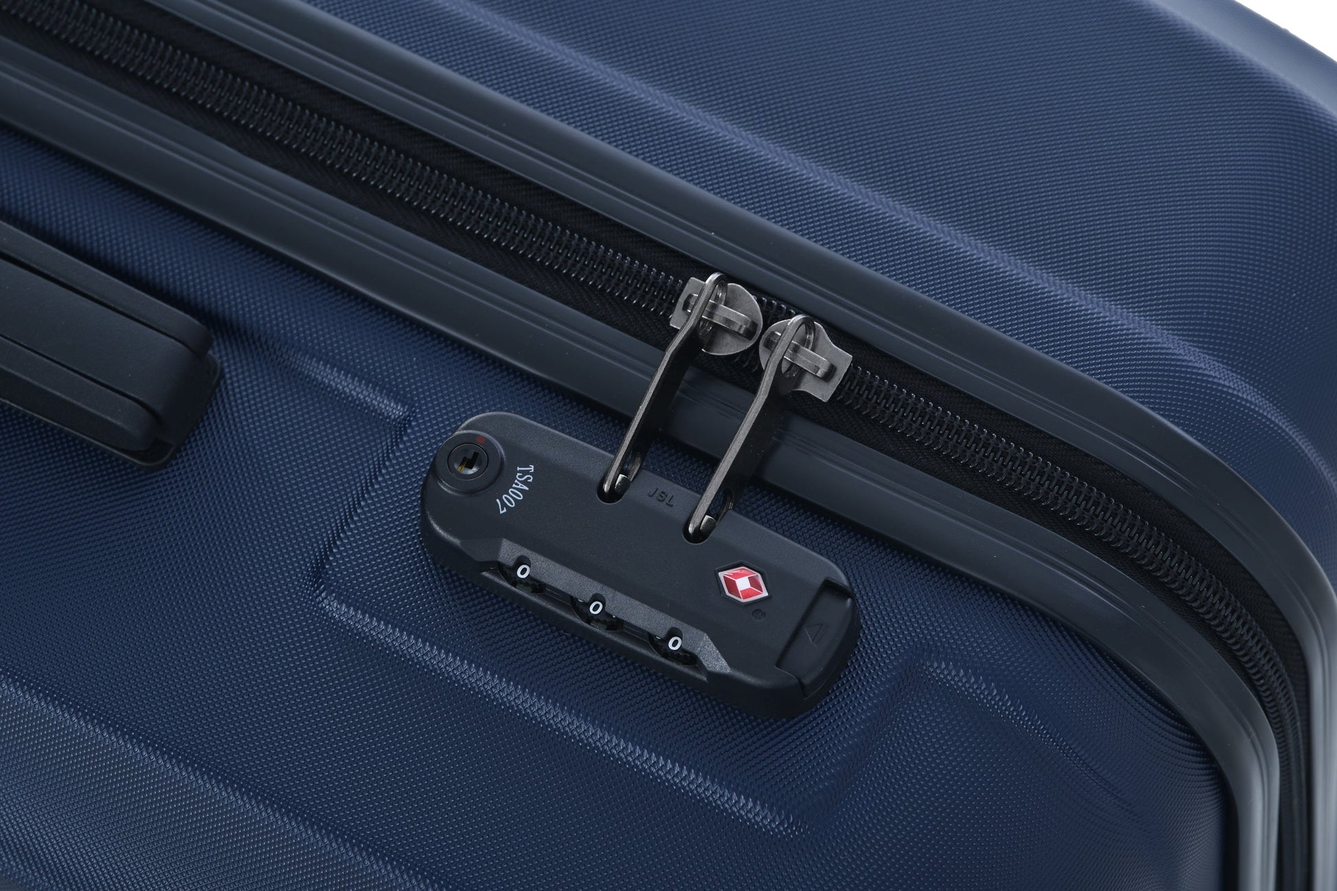 3 Piece Luggage Sets ABS Lightweight Suitcase with Two Hooks, Spinner Wheels, TSA Lock, (20/24/28) Navy - Korvel