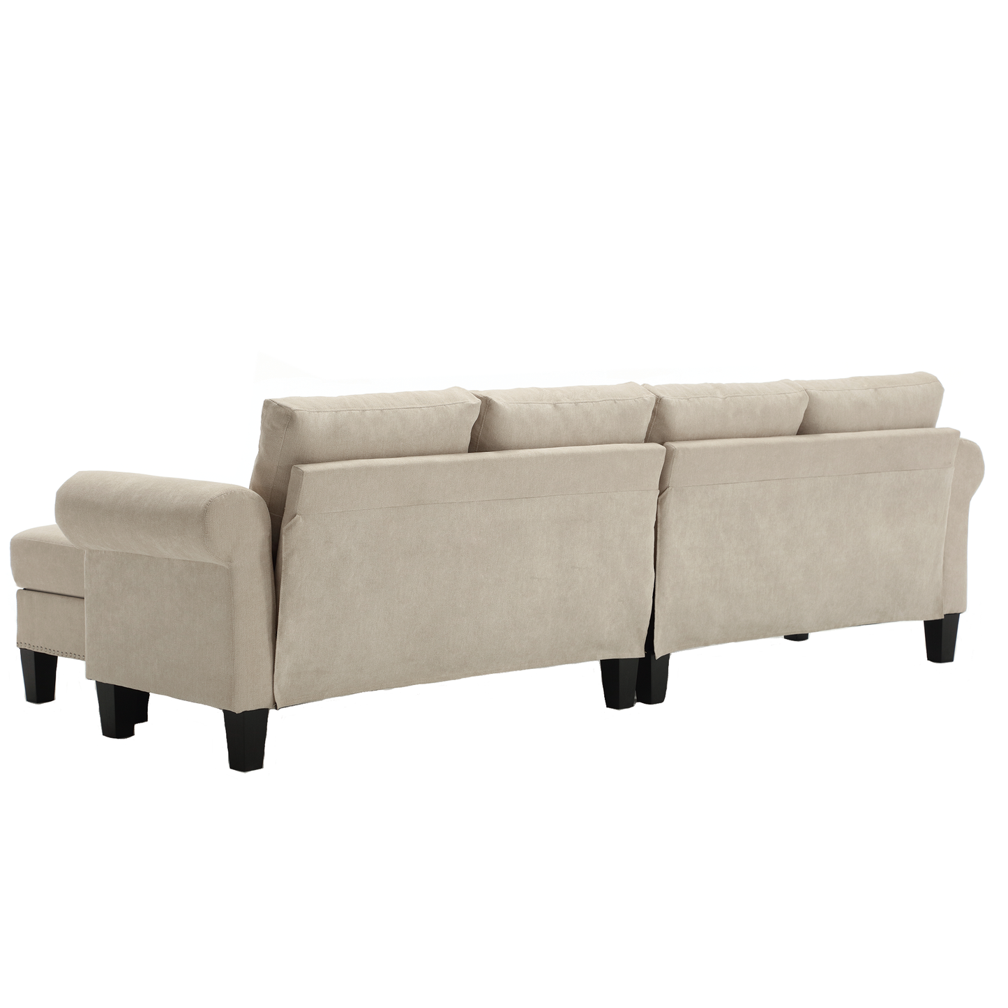 Sofá Seccional Convertible en Forma de L con Almacenamiento - Beige