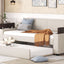 Twin Size Upholstery Daybed with Storage Arms and USB - Beige