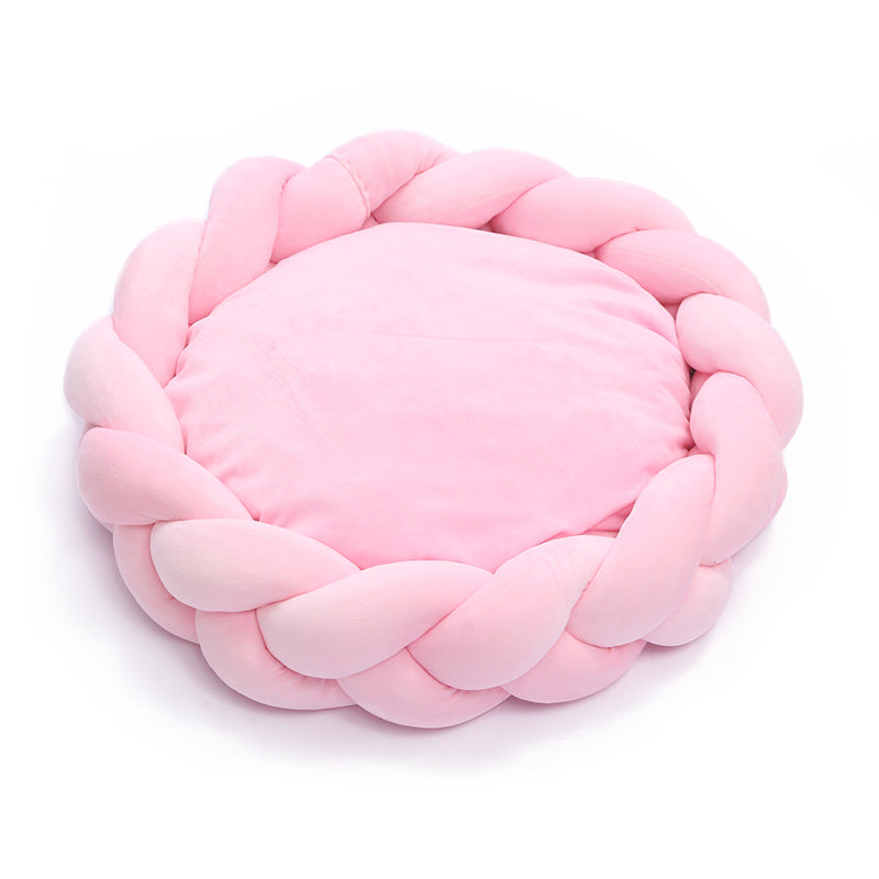 Pet kennel Fried Dough Twists dog kennel filling yarn cat kennel round universal mat detachable cat kennel dog kennel - Korvel
