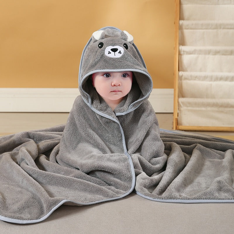 wholesale child baby cartoon animal face elephant hooded towel newborn - Korvel