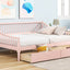 Full Size Daybed with Two Storage Drawers and Support Legs Pink - Korvel