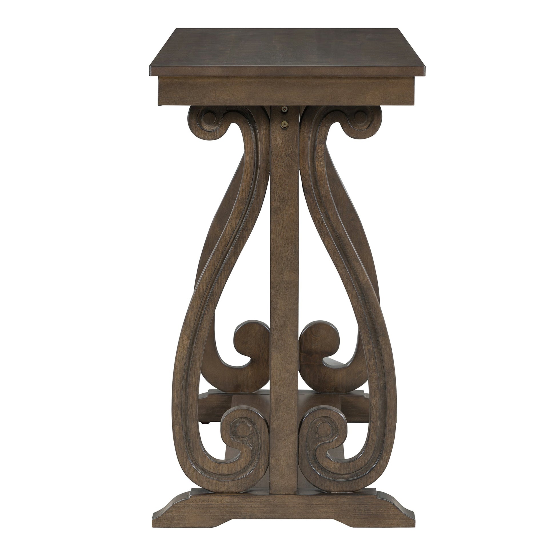 48-Inch Rustic Vintage Console Table --- Farmhouse Style Entryway Table with Open Shelf and Sturdy Construction (Walnut) - Korvel