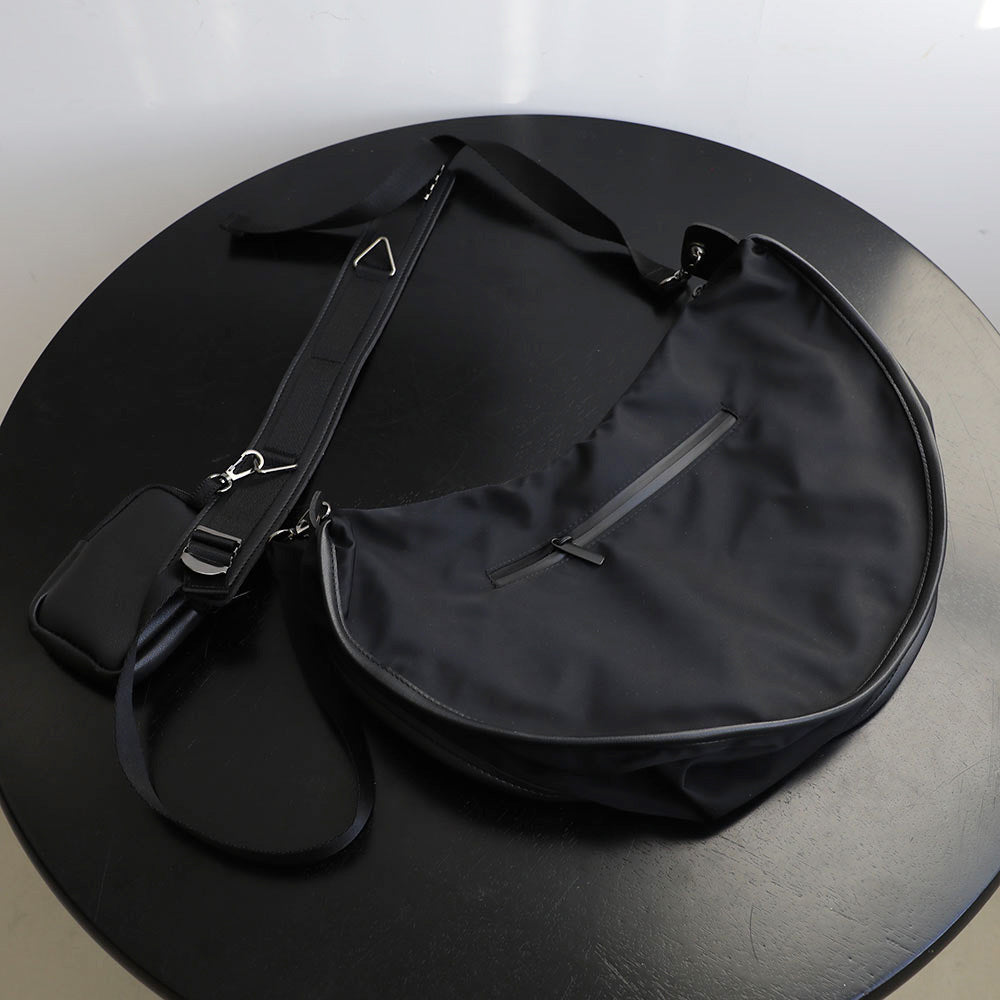 Casual Simple Dumpling Bag Trendy New Fashion Nylon Two-In-One Shoulder Messenger Bag For Men - Korvel