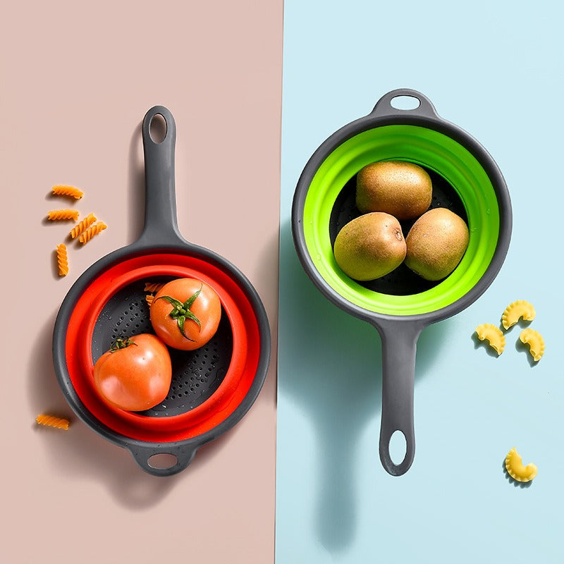 Retractable Long Handle Drainage Basket for Fruits & Vegetables