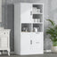 Bathroom storage cabinet with doors and drawers, multiple storage spaces, independent, open adjustable shelves, white - Korvel