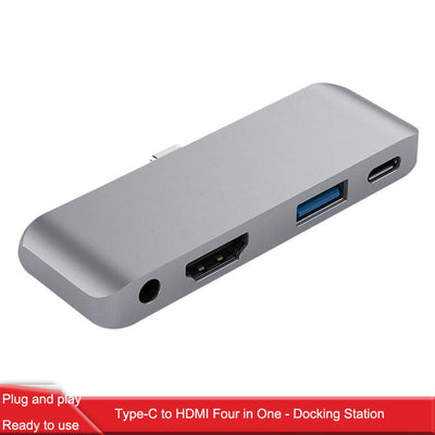 Suitable for iPad Pro Hub USB-C to HDMI+3.5+USB+PD Hub Type-C docking station - Korvel