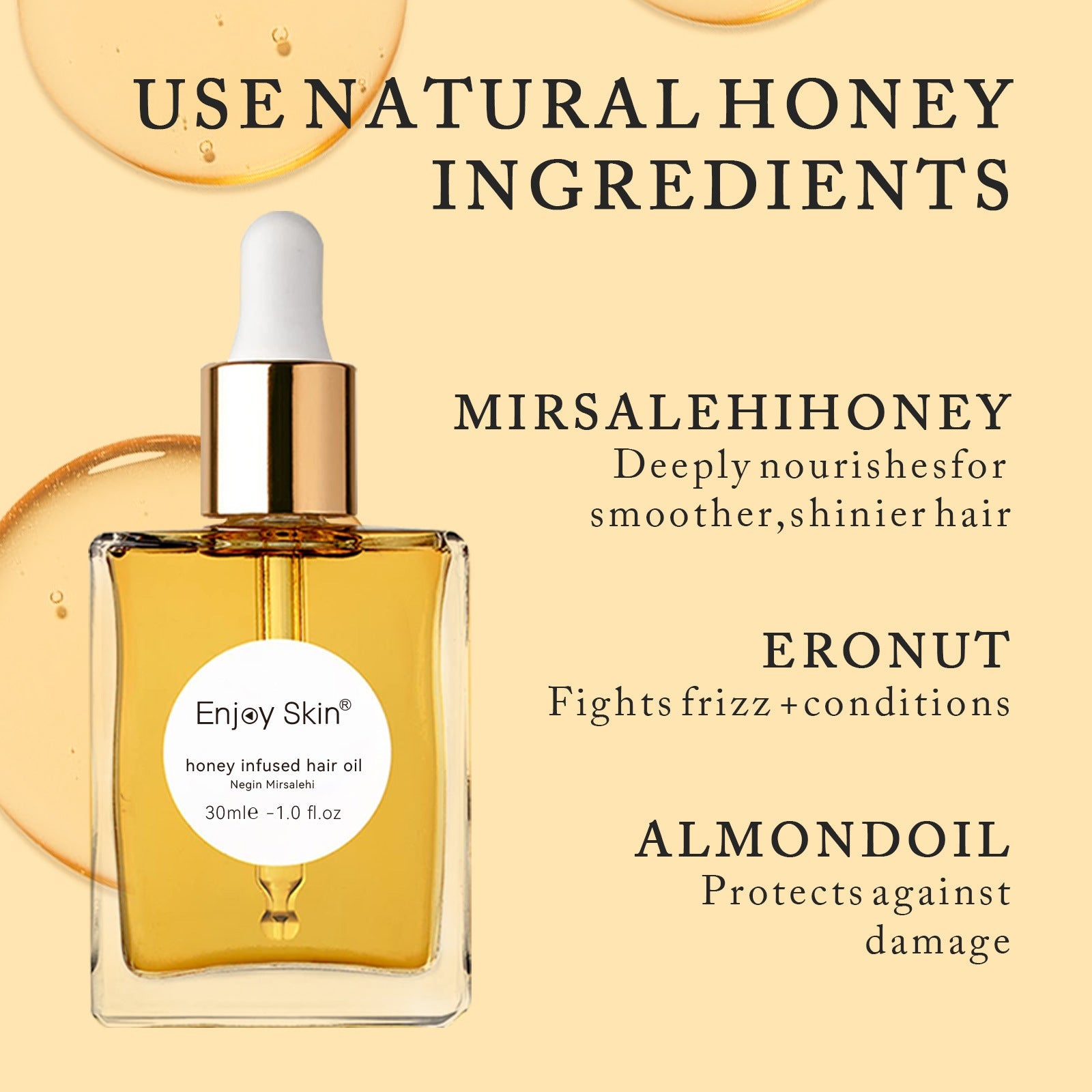 Professional Supplier Honey Hair Oil For Straighten Hair Repair Moisturizing Hair Serum - Korvel