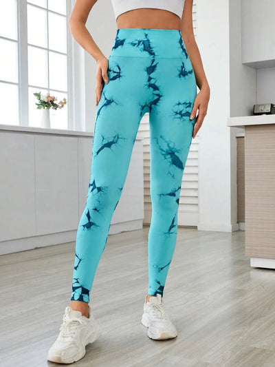 Printed High Waist Active Leggings - Korvel
