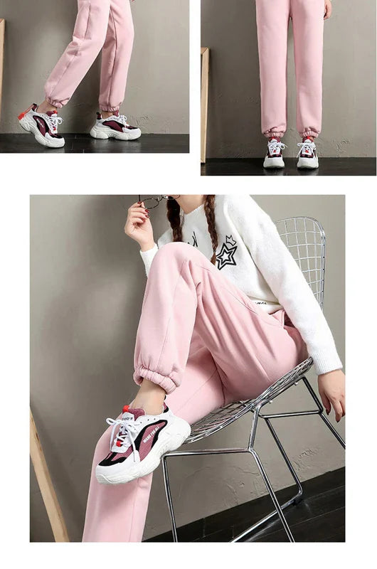 Pantalones de chándal harem lujosos y cómodos con cordón