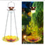 Solar Hanging Bird Bath - 24 Inch Glass Feeder with Sunflower Design