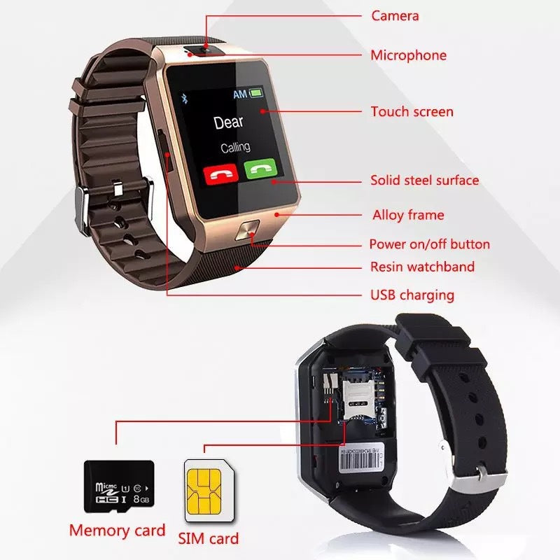 Reloj Inteligente Bluetooth DZ09 para Niños - Pantalla Táctil Multilenguaje