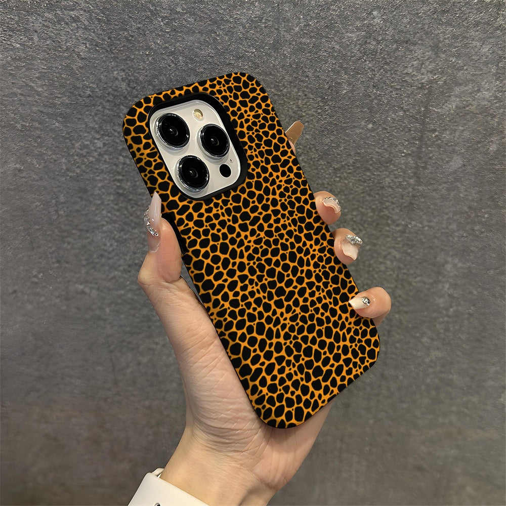 Sexy leopard print Apple 15 phone case IP16 anti drop protective case 2-in-1 film case Apple 13pro - Korvel