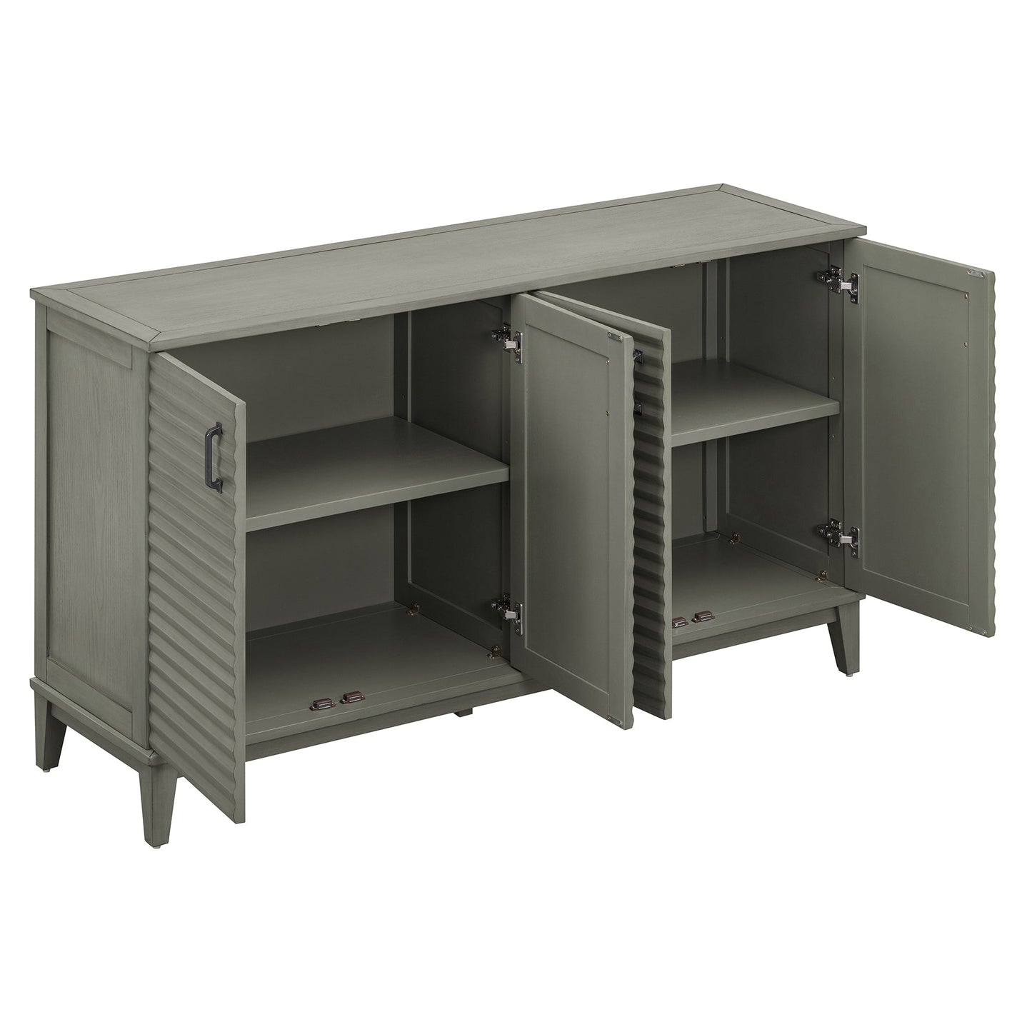 Buffet de rangement TREXM gris antique à 4 portes avec étagères réglables