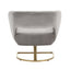 COOLMORE Upholstered Tufted Living Room Chair Textured Linen Fabric Accent Chair with Metal Stand - Korvel