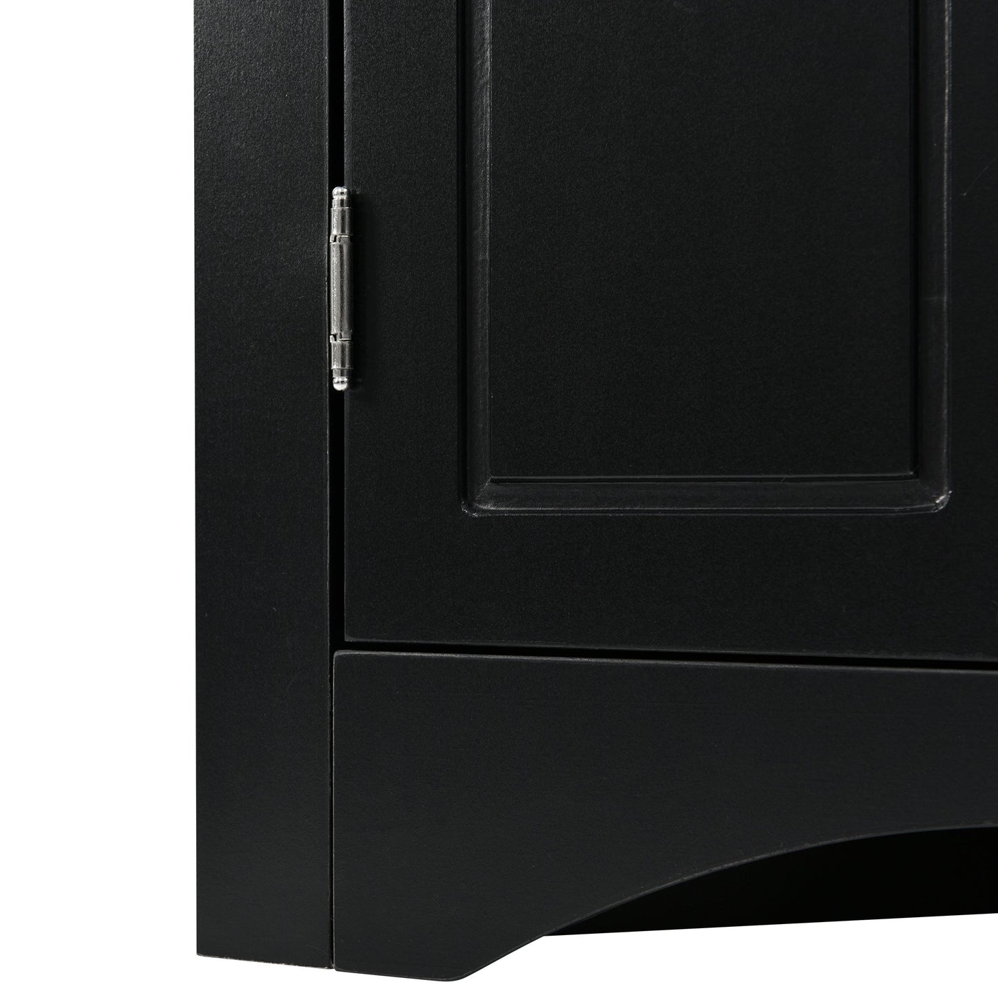 Black Triangle Bathroom Storage Cabinet with Adjustable Shelves