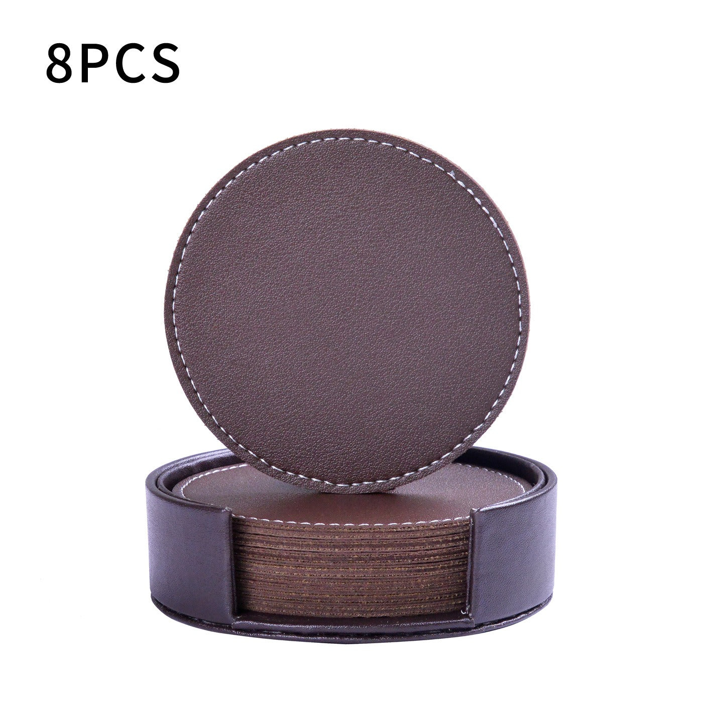 Creative PU leather coaster Exquisite insulated tea water cushion Square leather coaster - Korvel