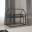 Twin over Twin House Bunk Bed with Built-in Ladder - Black