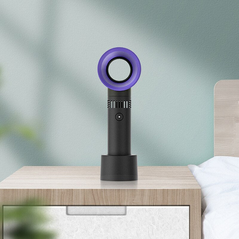 Mini Portable USB Rechargeable Handheld Fan with Night Light
