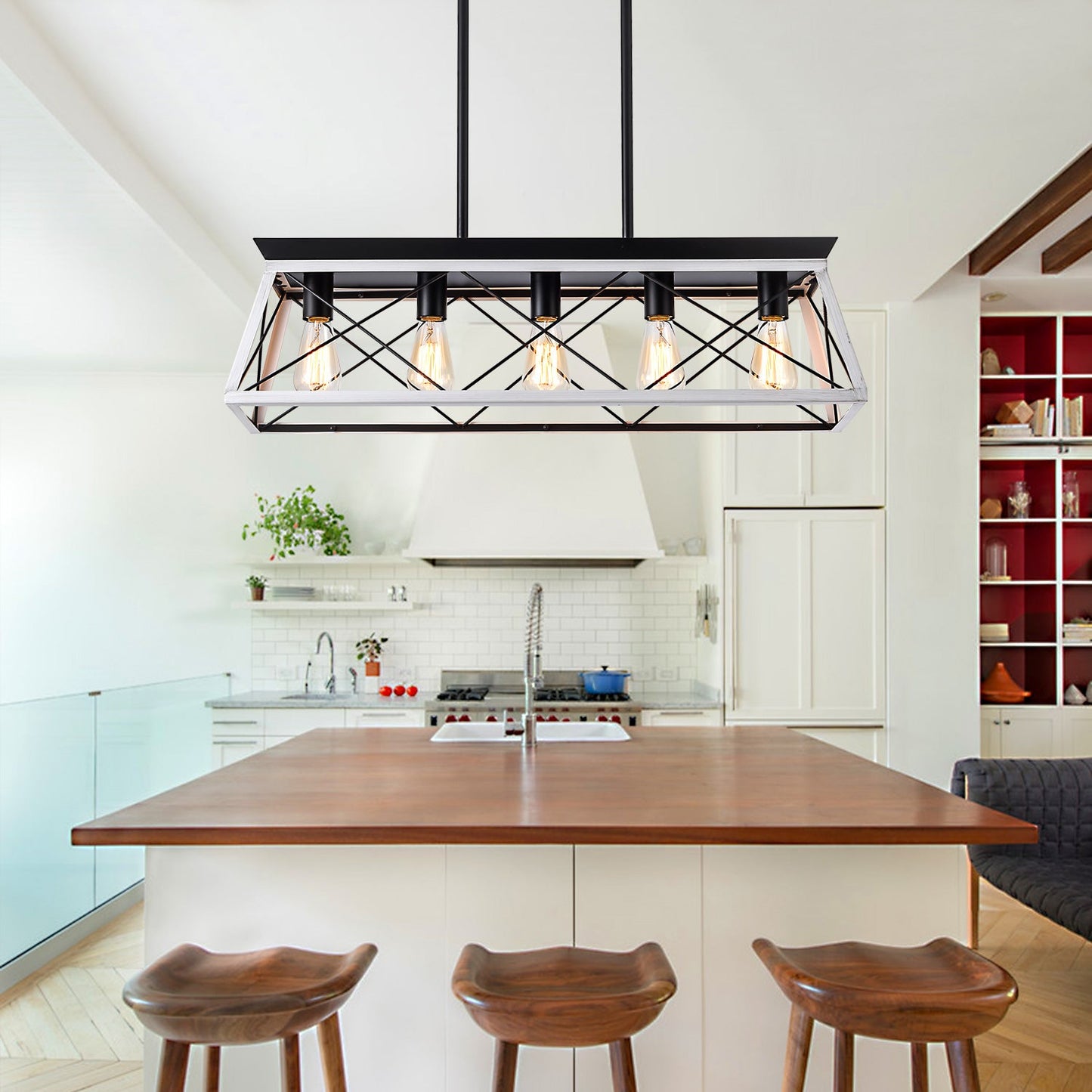 5-Light Farmhouse Chandeliers For Dining Room (No Bulbs) - Korvel