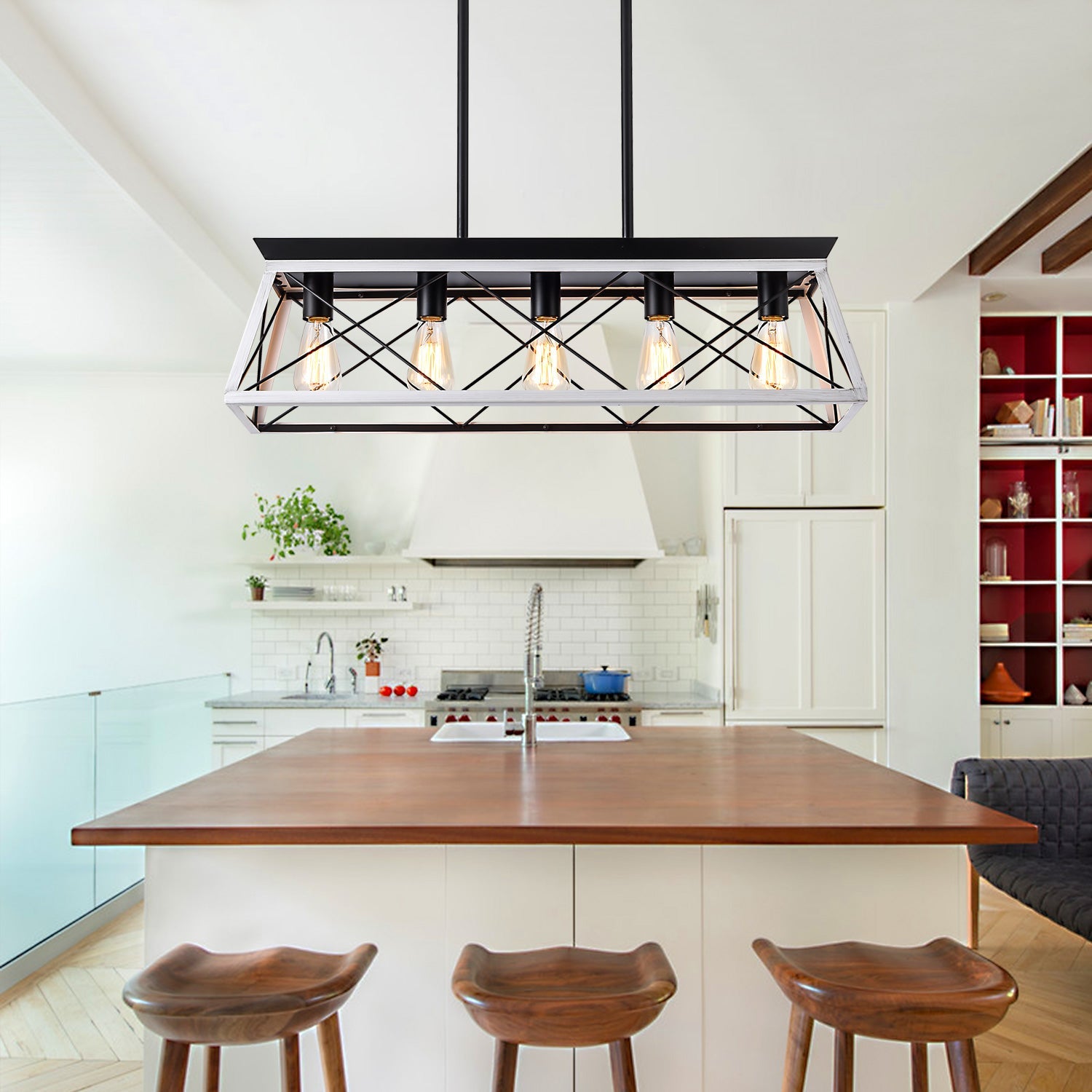 5-Light Farmhouse Chandeliers For Dining Room (No Bulbs) - Korvel