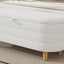 Ottoman de rangement en tissu sherpa élégant avec pieds en bois