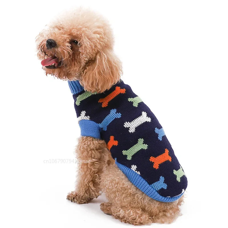 Warm Pet Dog Sweater Winter Dog Clothes for Small Medium Dogs Knitted Puppy Cat Coat Chihuahua French Bulldogs Yorkie Customes - Korvel