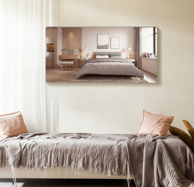 Large Movable Tray Bathroom Mirror with Aluminum Frame