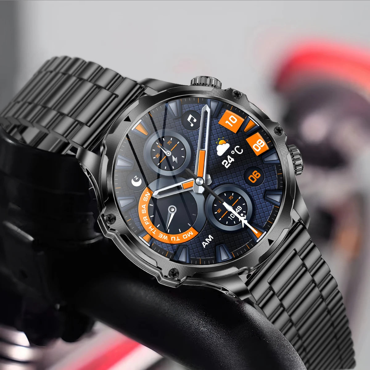 AK75 Smart Watch Flashlight  Men Outdoors Sports Fitness Tracker 700mah Large Battery BT Calling LED Light Smartwatch - Korvel