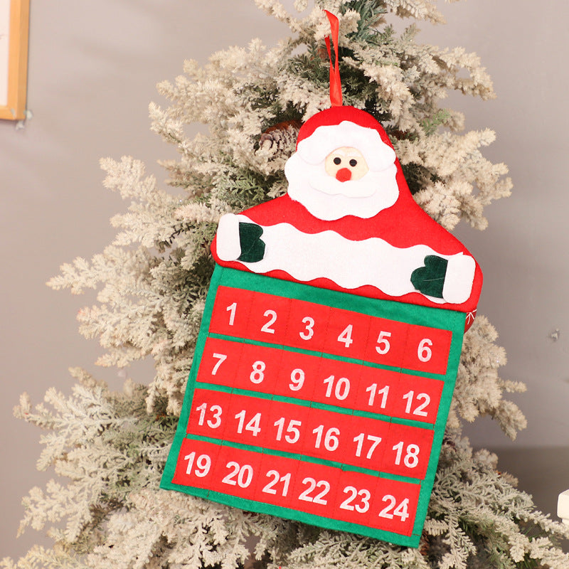 Christmas Decoration Supplies Christmas Velvet Hot Stamping Elderly Calendar Christmas Calendar Christmas Decoration Supplies - Korvel