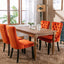 Premium Velvet Upholstered Dining Chair Set - Orange