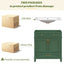 30 inch uncovered bathroom vanity with soft closed door, limited to solid wood frame bathroom storage cabinet green - Korvel