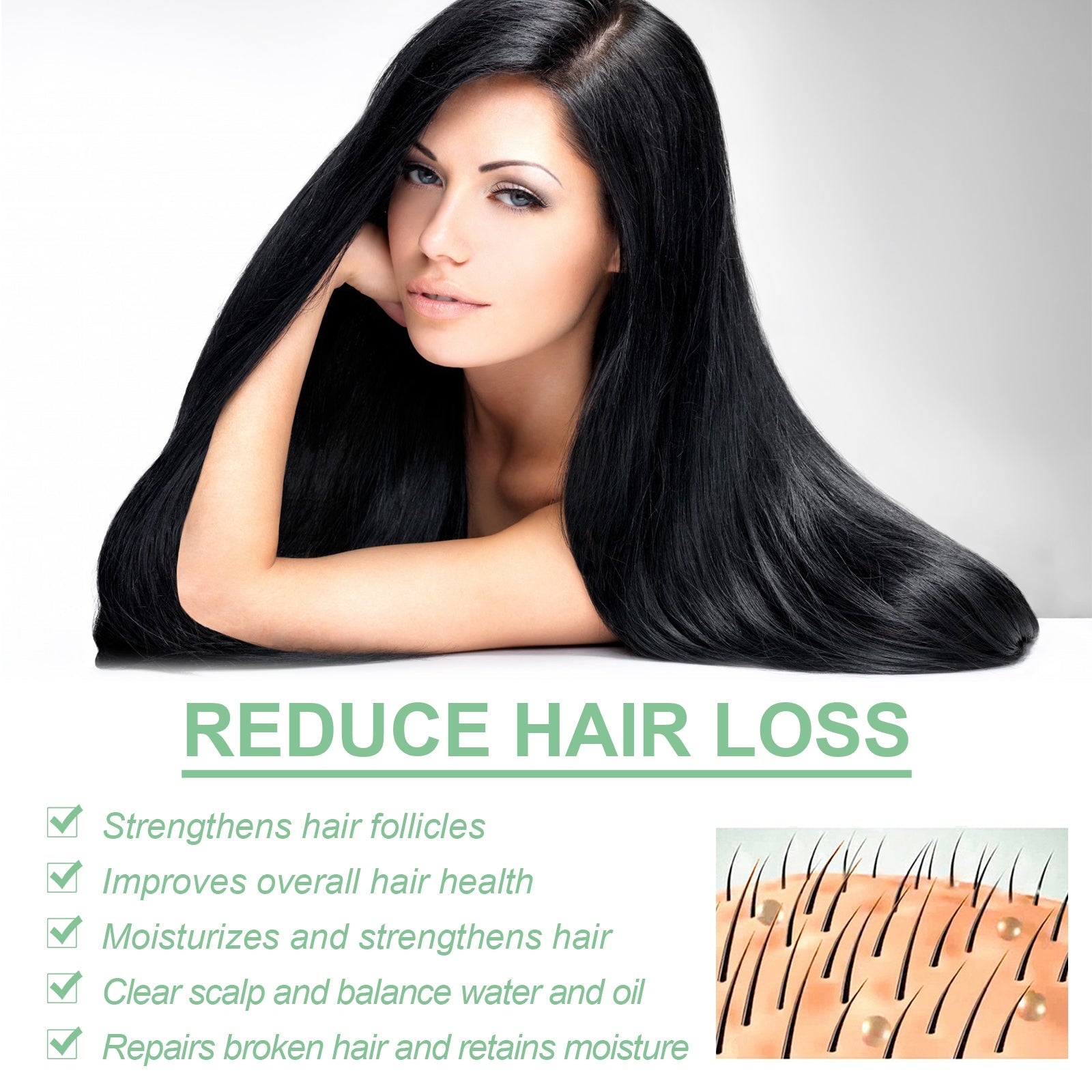 Strengthening Roll On Hair Essential Oil, Scalp Massage Moisturizing Hair Roots Thickening Hair Care Ball Essential Oil - Korvel
