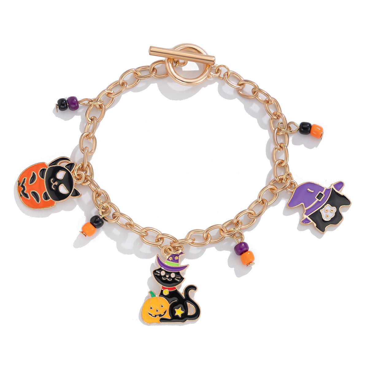 Halloween Party Ghost Bracelet Trendy Girl Pumpkin Festival Alloy Pendant Handmade Girl - Korvel