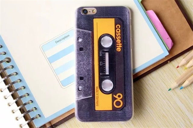 Cassette Tape Tpu silicone Case For Coque Apple iPhone 5 5s se 6 6s 6plus 6s PlusCases Camera Back Cover Capinha Vintage Fundas - Korvel