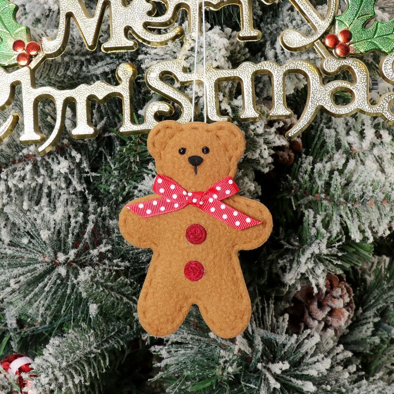 Christmas Party Decoration Christmas Tree Christmas Cartoon Pendant Biscuit Bear Small Pendant Set Christmas Supplies - Korvel