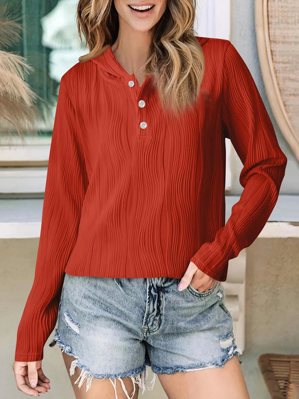 Sudadera de Manga Larga Texturizada