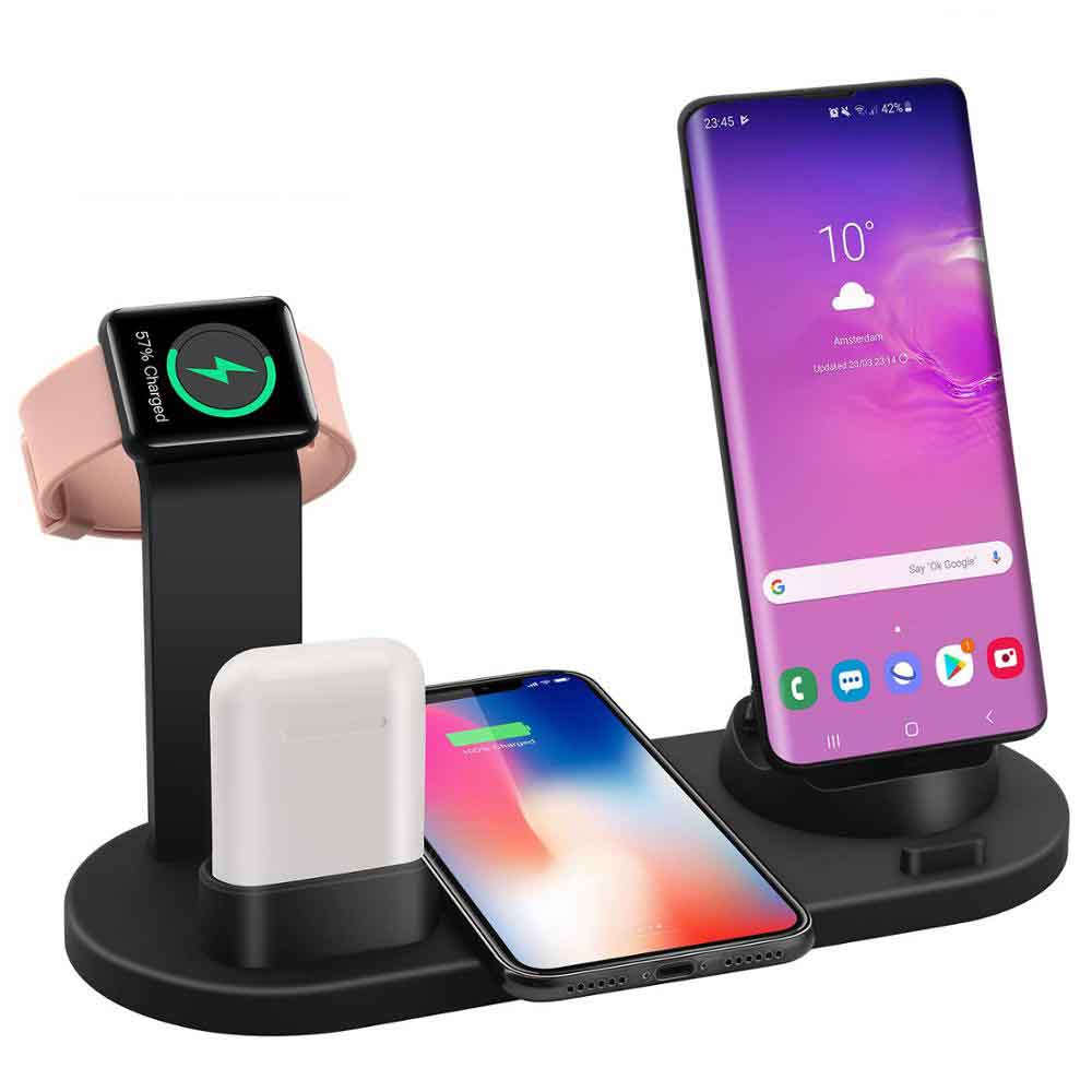 Dock de Carga Inalámbrico 4 en 1 para Dispositivos Apple